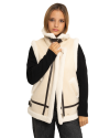 Veste style effet peau sans manche