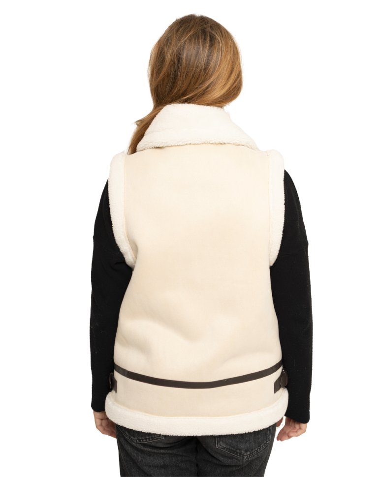 Veste style effet peau sans manche